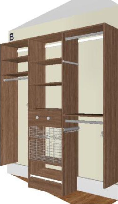 A sample model unit for 118 from California Closets